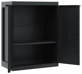 vidaXL Ντουλάπι Αποθ. Εξ. Χώρου Μαύρο 65x37x85 εκ. Πολυπροπυλένιο