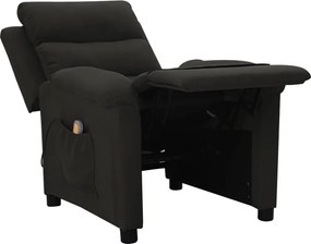 vidaXL Πολυθρόνα Μασάζ Μαύρη Υφασμάτινη