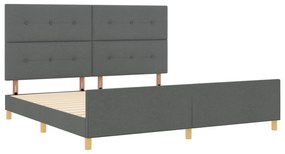 vidaXL Κρεβάτι με Κάσα Σκούρο Γκρι 200x200 εκ. Υφάσμα