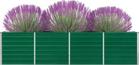 vidaXL Ζαρντινιέρα Ψηλή Πράσινη 320x40x77 εκ. Γαλβανισμένος Χάλυβας