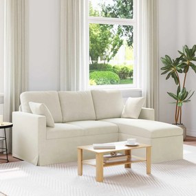 vidaXL Καναπές Κρεμ 178 x 134 x 80 εκ Βελούδο