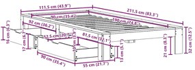 ΣΚΕΛΕΤΟΣ ΚΡΕΒ. ΧΩΡΙΣ ΣΤΡΩΜΑ ΚΑΦΕ ΚΕΡΙΟΥ 90X190 ΕΚ ΜΑΣΙΦ ΠΕΥΚΟ 3309022