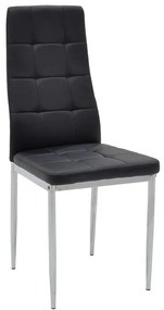 Chair Cube PU black-chrome leg 41x46x97 εκ.