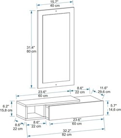 Τουαλέτα Κρεβατοκάμαρας - Vien - Χρώμα Λευκό