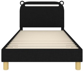 vidaXL Κρεβάτι Παιδικής Κρεβατοκάμαρας με Κεφαλάκι Μαύρο 90 x 190 cm