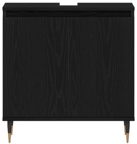 vidaXL Ντουλάπι Λεκάνης Μαύρη Δρυός 58x33x60 εκ Επεξεργασμένο Ξύλο