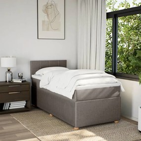 vidaXL Κρεβάτι Boxspring με Στρώμα Taupe 90x190 εκ.Υφασμάτινο