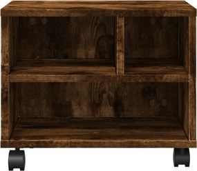 vidaXL Βάση Εκτυπωτή με Ρόδες Καπνιστή Δρυς 41x32x34,5 εκ.
