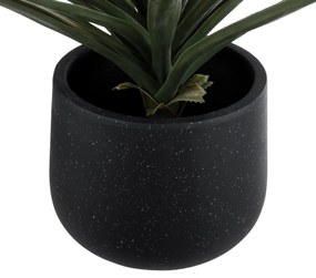 GloboStar® Artificial Garden MAYFAIR 20801 Διακοσμητικό Πολυεστερικό Τσιμεντένιο Κασπώ Γλάστρα - Flower Pot Μαύρο με Λευκές Λεπτομέριες Μ25 x Π27 x Υ30cm