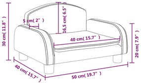 vidaXL Καναπές Παιδικός Γκρι 50x40x30 εκ. από Συνθετικό Δέρμα