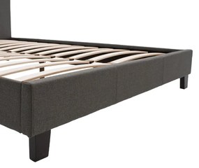 Κρεβάτι Nevil pakoworld διπλό 150x200 με ύφασμα χρώμα ανθρακί - Πολυεστέρας - 006-000020