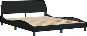vidaXL Κρεβάτι με Στρώμα Dover Μαύρο 160x200 εκ. Υφασμάτινο
