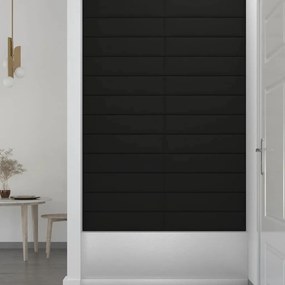 vidaXL Πάνελ Τοίχου 12 τεμ. Μαύρα 60x15 εκ. 1,08 μ² Υφασμάτινα