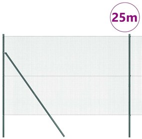 vidaXL Φράχτης με Στήλες. Πράσινο 1.6 x 25 m Ατσάλι