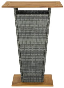 vidaXL Τραπέζι Μπαρ Μαύρο 80x80x110 εκ. Συνθετικό Ρατάν / Ξύλο Ακακίας