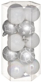 Χριστουγεννιάτικες Μπάλες (Σετ 15μχ) A-S Silver/White 694504AB