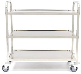 Stainless Steel Serving Trolley - 3 Shelves