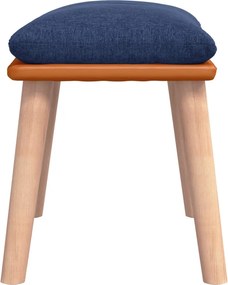 vidaXL Υποπόδιο Μπλε 45x29,5x35 εκ. Ύφασμα &amp; Συνθετικό Δέρμα