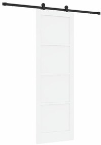 vidaXL Σετ Συρόμενης Πόρτας Λευκό και μαύρο 78 x 232 cm
