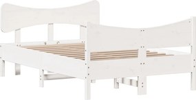 vidaXL Σκελετός Κρεβ. Χωρίς Στρώμα Λευκό 120x190 εκ Μασίφ Πεύκο
