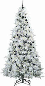 vidaXL Τεχνητό Χριστουγεννιάτικο Δέντρο με Άξονα με βάση Λευκό 240 cm