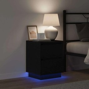 vidaXL Κομοδίνο 2 τμχ. Μαύρη Οξυά 39 x 34,5 x 50 εκ.