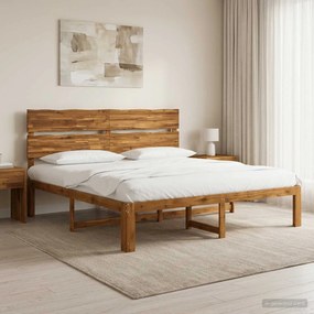 vidaXL Διπλό Κρεβάτι με Κεφαλάρι ROSTOCK Φυσικό 200 x 200 cm