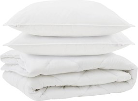 vidaXL Διπλωμένη Κουβέρτα Όλων των Εποχών 3 pcs Λευκό Μικροΐνες
