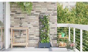 vidaXL Γλάστρα Κήπου με Στήλη Ανοιχτό Γκρι 40x40x125.5 εκ