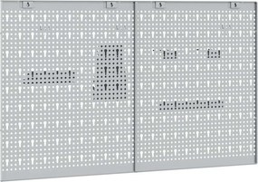 vidaXL Πάνελ Τοίχου Εργαλείων 2 τεμ. Γκρι 100 x 1 x 60 εκ Ατσάλι