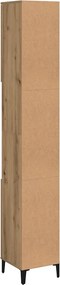 vidaXL Ντουλάπι μπάνιου Δρυς τεχνίτης 30x30x190 cm Κατασκευασμένο ξύλο
