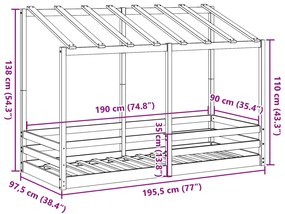 ΟΡΟΦΗ ΚΡΕΒΑΤΙΟΥ ΠΑΙΔΙΚΗ ΚΑΦΕ ΚΕΡΙΟΥ 90X190ΕΚ. ΜΑΣΙΦ ΞΥΛΟ ΠΕΥΚΟΥ 847008