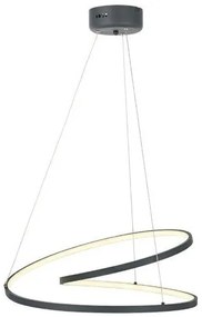 Κρεμαστό Φωτιστικό Οροφής Led Μέταλλο H20 Φ55 Eurolamp-144-15020-Γκρι 144-15020