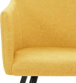 vidaXL Καρέκλες Τραπεζαρίας 2 τεμ Κίτρινες Υφασμάτινες