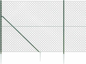 vidaXL Συρματόπλεγμα Περίφραξης Πράσινο 2 x 25 μ. με Καρφωτές Βάσεις