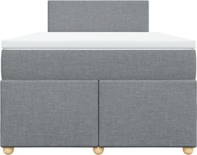 vidaXL Κρεβάτι Boxspring με Στρώμα Ανοιχτό Γκρι 120x190 εκ. Υφασμάτινο