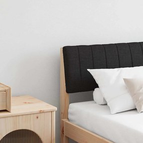 vidaXL Ταπετσαρισμένο κεφαλάρι Μαύρο 180 cm Στερεά ξυλεία πεύκου