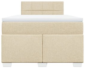 Κρεβάτι Boxspring με Στρώμα Κρεμ 120x190 εκ. Υφασμάτινο - Κρεμ