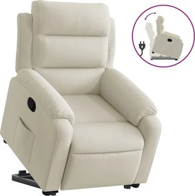 vidaXL Πολυθρόνα Ανακλινόμενη με Ανύψωση Κρεμ Βελούδινη