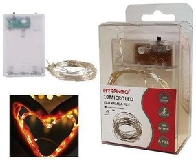 10 Χριστουγεννιάτικα Λαμπάκια LED Κόκκινα 1μ σε Σειρά Fairy String Lights Rice Light Arrango AN79486