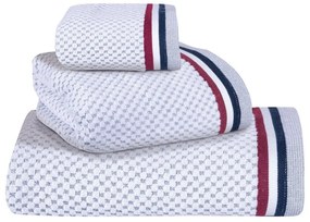 Πετσέτες 3074 (Σετ 3τμχ) White-Blue-Red Greenwich Polo Club Σετ Πετσέτες 70x140cm 100% Cotton