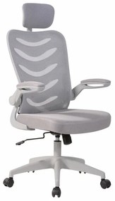 Καρέκλα γραφείου Mesa 452, Γκρι, 118x61x65cm, 12 kg, Με μπράτσα, Με ρόδες, Μηχανισμός καρέκλας: Κλίση | Epipla1.gr