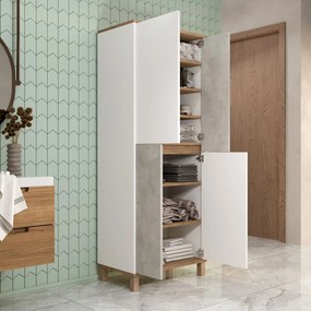 Ντουλάπι Λευκό / Δρυς / Γκρι GUTOL 69.7x40x175