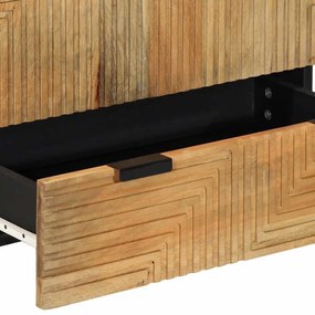 Highboard καφέ 60x33x100 cm μασίφ ξύλο Mango - Καφέ