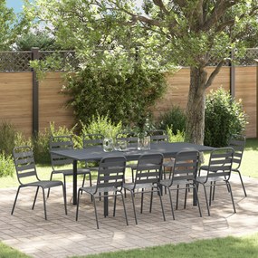 vidaXL Σετ Τραπεζαρίας 11 Τεμαχίων 11 pcs Γκρι Large Μέταλλο