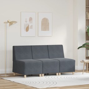 vidaXL Καναπέδες 3 pcs Σκούρο γκρι 55 x 74 x 82 εκ. Βελούδο