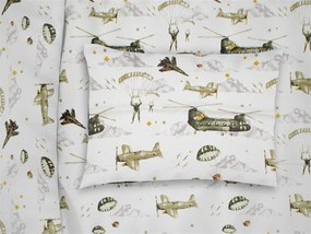 Μαξιλαροθήκη Bebe Φάκελος Βαμβακερή 35x45εκ. Airforce 196 White-Khaki DimCol