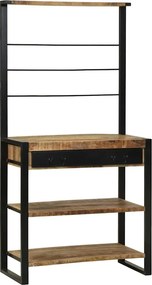 vidaXL Ράφι κουζίνας Καφέ και Μαύρο 80 x 40 x 160 cm