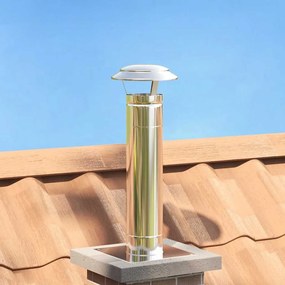 vidaXL Κάλυμμα Βροχής Καμινάδας Ασημί 20 x 20 x 18 εκ.