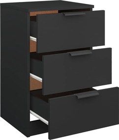 vidaXL Κομοδίνα 2 τεμ. Μαύρα 40 x 36 x 65 εκ.